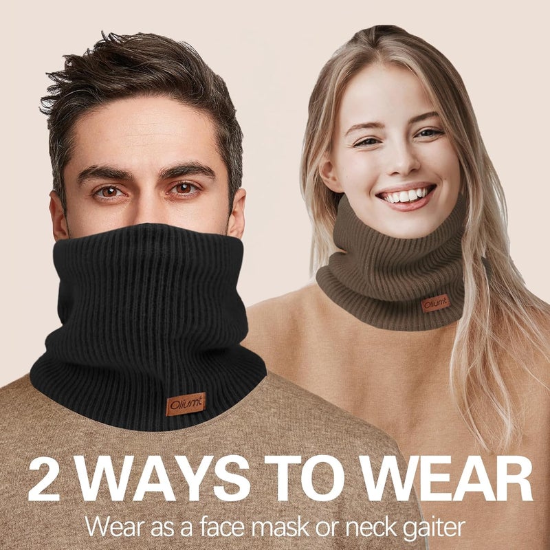 Oliumt Neck Warmer for men,Winter Neck Gaiters Face Scarf Women Windproof Warm Fleece Scarves Gaiter for Cold Weather - Image 2